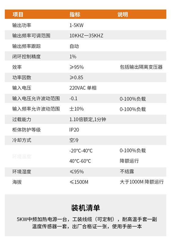 匹恩中频加热器参数